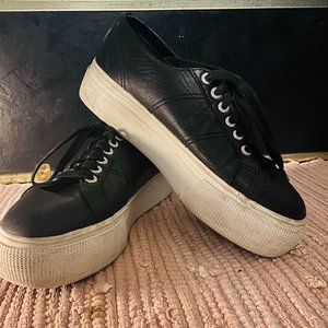 Superga Platform - Black Leather - SZ 39 (US W 8)